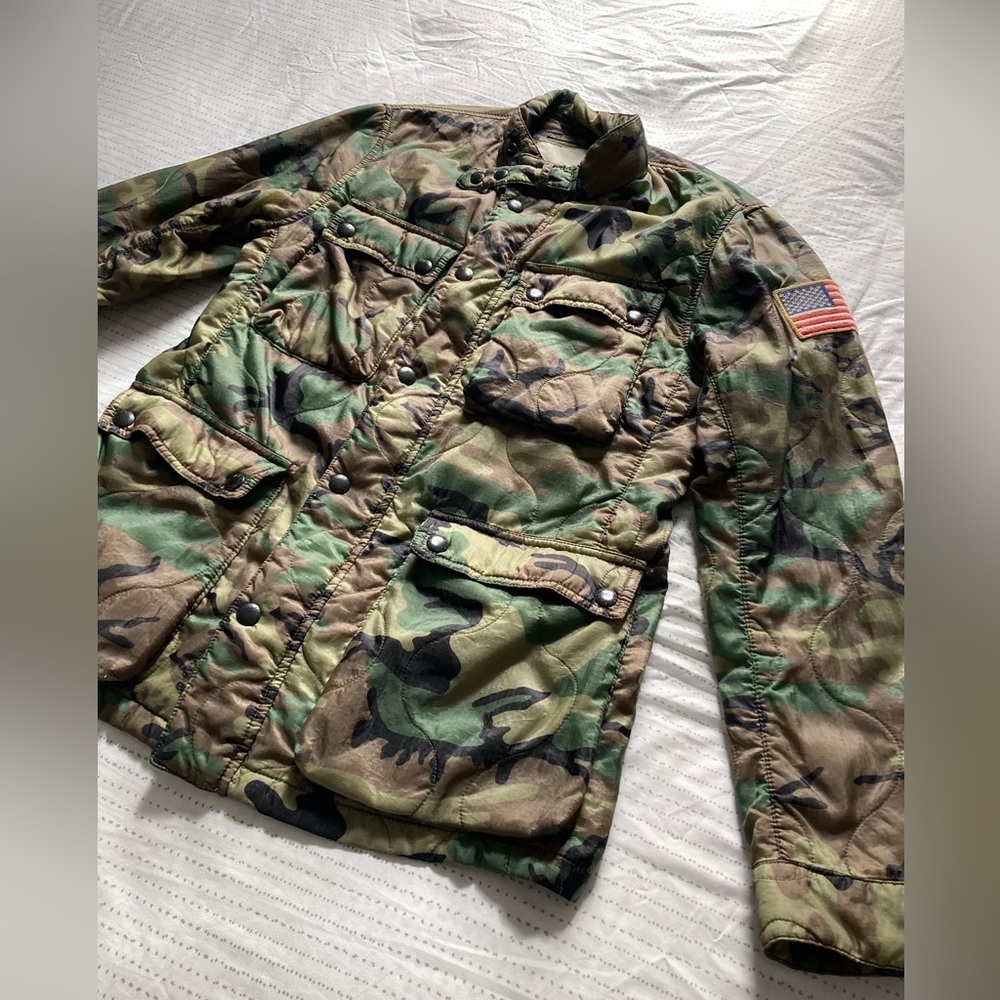 Denim & Supply Ralph Lauren USA Flag Army Men’s Military Jacket size M Camo